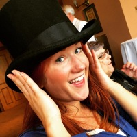 Madison Kate came home and gave my top hat a try!