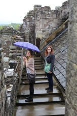 Taylor and Wendy on the battlements of Doune Castle.