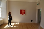Wendy stands in the warm sun at Inverleith House Gallery on the grounds of the Royal Botanic Gardens, Edinburgh.