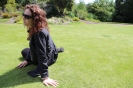Wendy chats with Taylor on the lawn at Royal Botanic Gardens, Edinburgh.