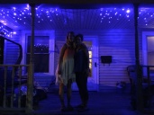 Taylor and Wendy on the porch at Catholic Worker House where she lives.