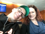 Here we go! Hangin' in the United Club on our layover in Denver.