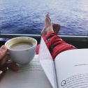 Coffee, waves, and a good book. Perfect morning.